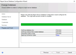 Example SSRS database upgrade script