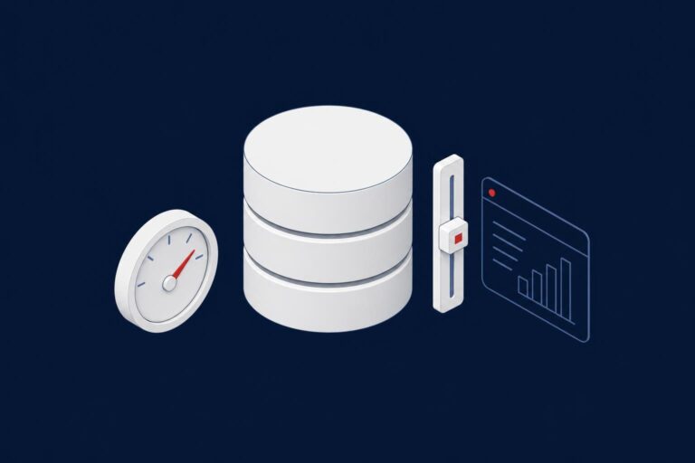 Database cylinder with a slider and a gauge, representing the SQL Server database compatibility level setting