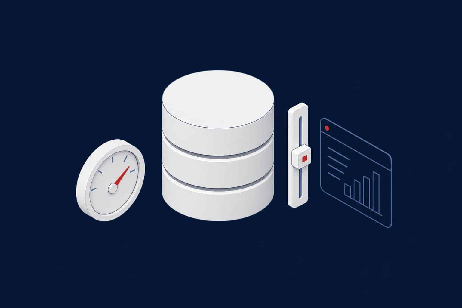 Database cylinder with a slider and a gauge, representing the SQL Server database compatibility level setting