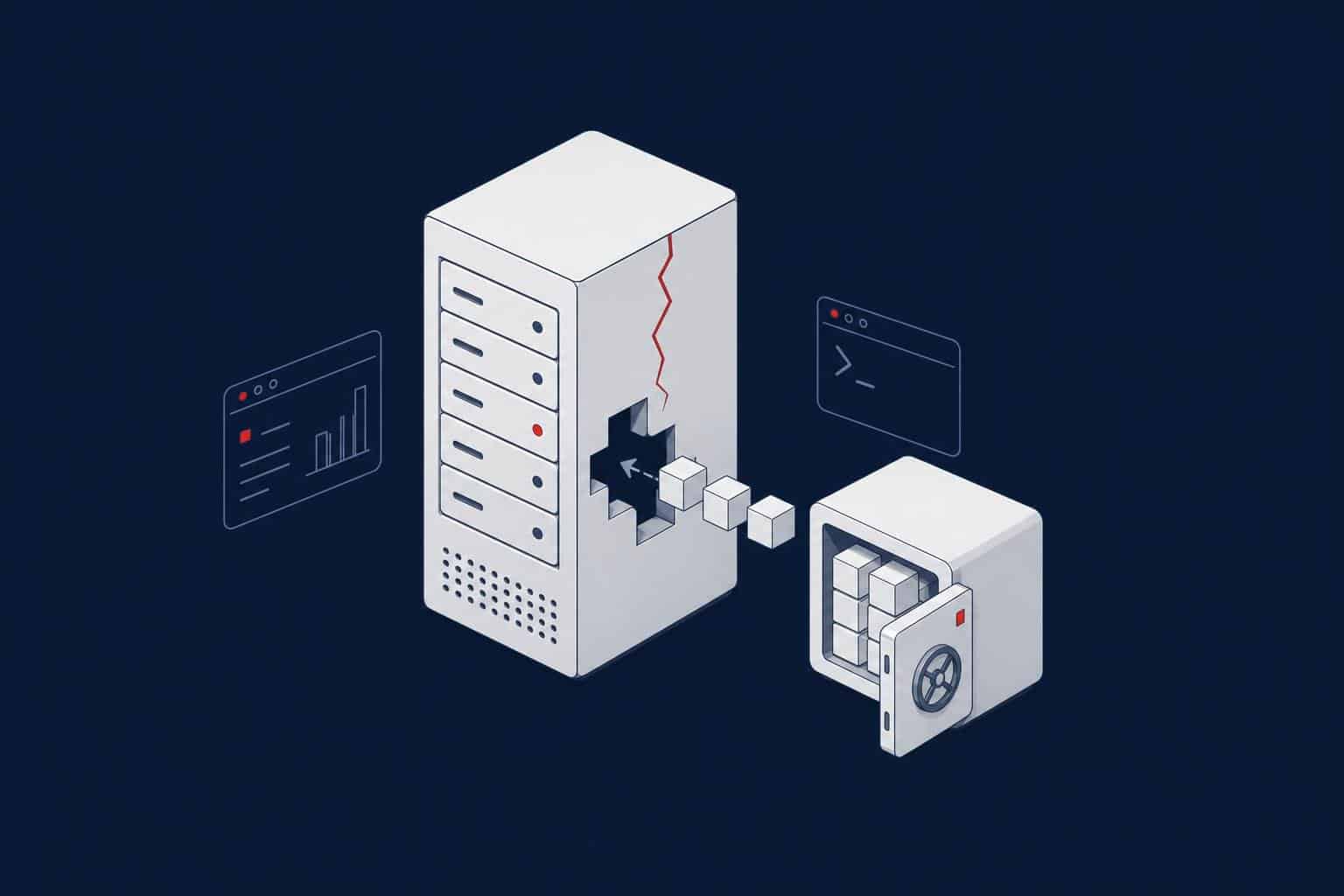 Corrupted SQL Server storage being repaired with clean pages restored from backup