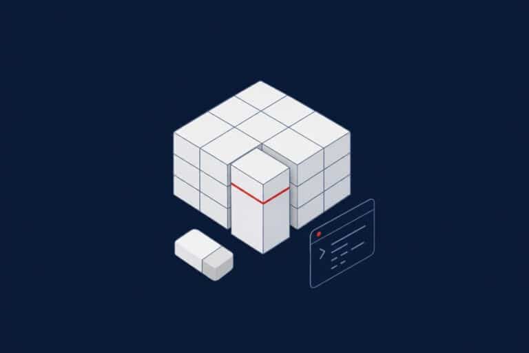 Table block with one column pulled out, representing safely dropping unused columns in SQL Server