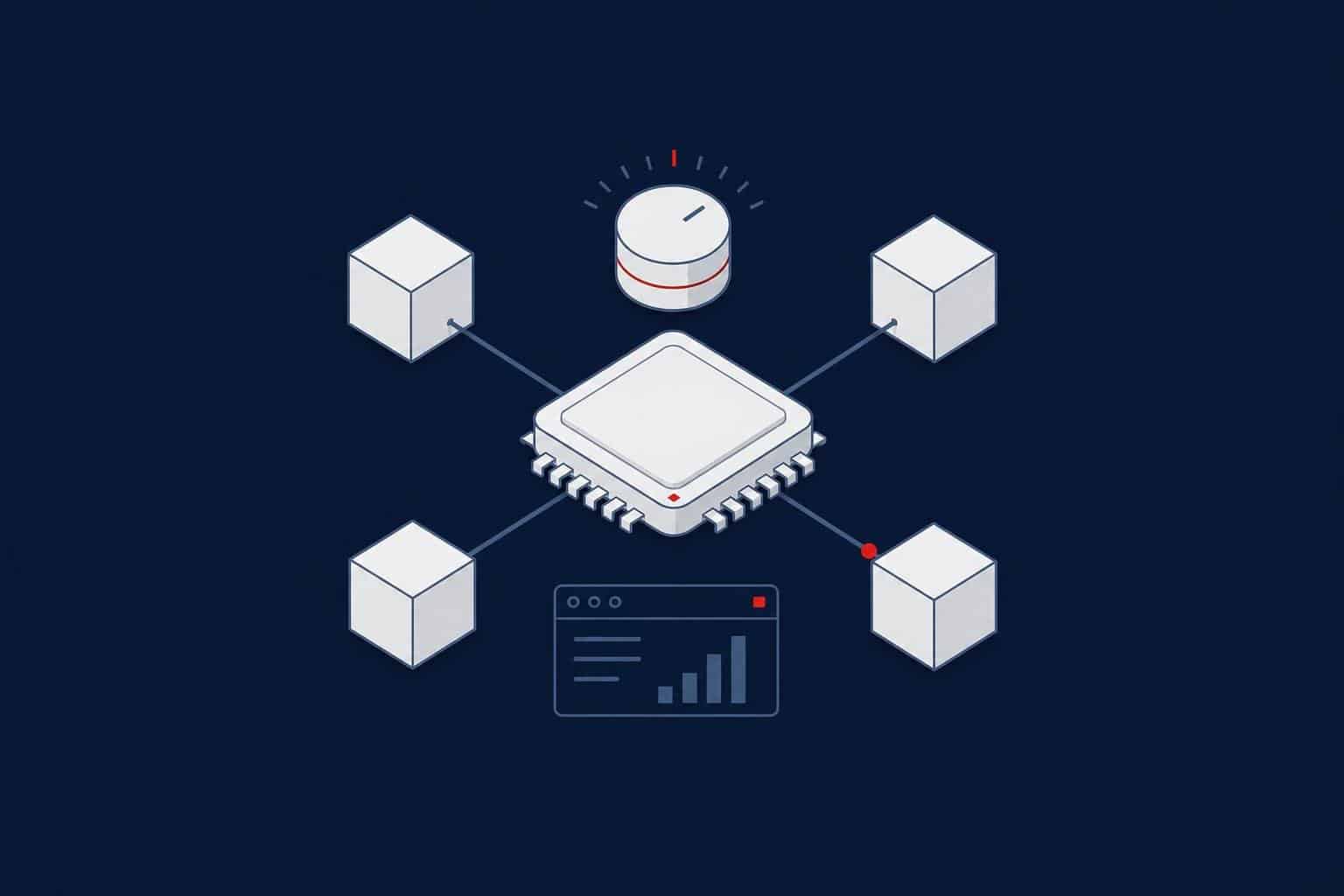 Processor splitting work into parallel lanes, representing SQL Server MAXDOP and cost threshold for parallelism