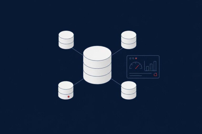 SQL Server tempdb best practices: a central database with four equally sized data files and a monitoring panel