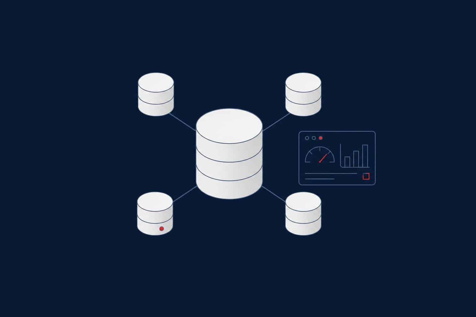 SQL Server tempdb best practices: a central database with four equally sized data files and a monitoring panel