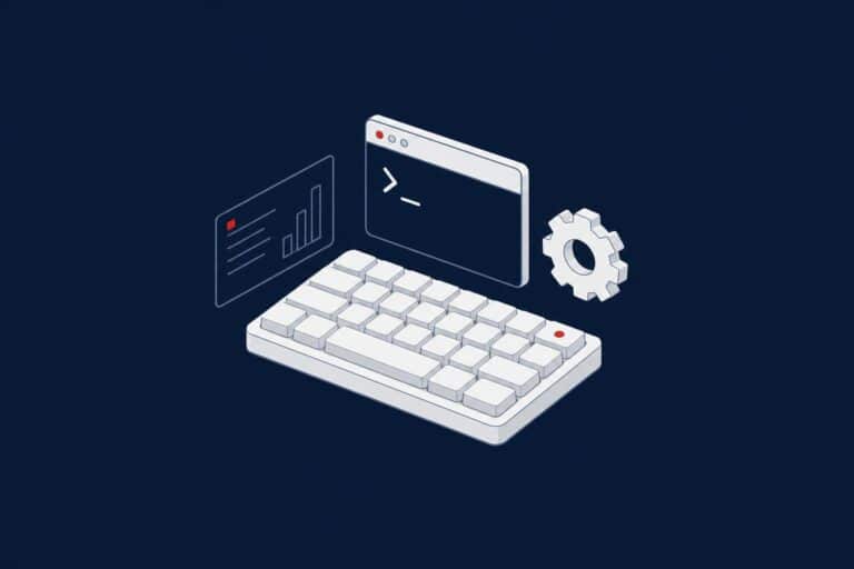 Keyboard and terminal window, representing the sqlcmd command-line tool for SQL Server